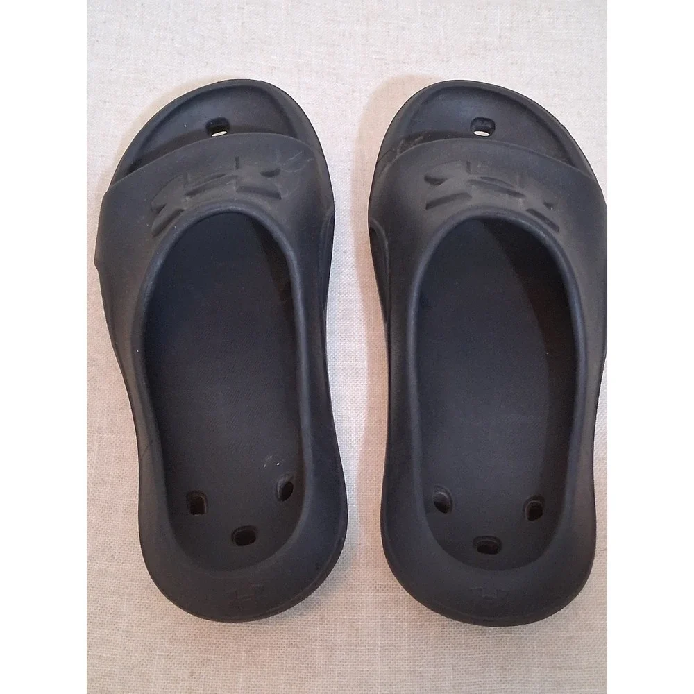 Under Armour Locker IV Mens Black Athletic Shower Slides Sandals Size 8 1287325